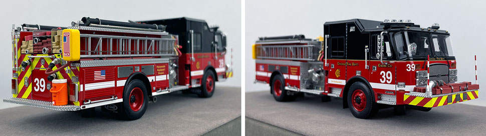 Closeup pics 11-12 of Chicago Fire Department E-One Engine 39 scale model