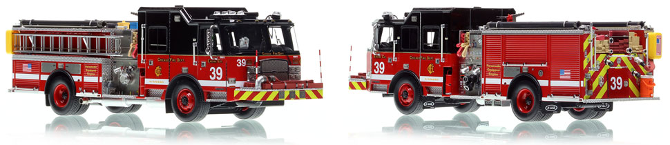 Take home a Chicago Fire Department E-One Engine 39 scale model!