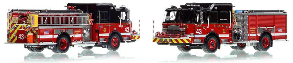 Take home a Chicago Fire Department E-One Engine 43 scale model!