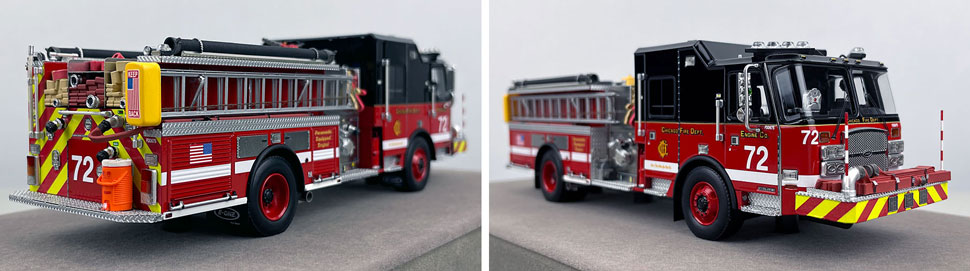Closeup pics 11-12 of Chicago Fire Department E-One Engine 72 scale model