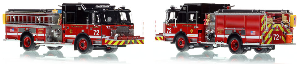 Take home a Chicago Fire Department E-One Engine 72 scale model!