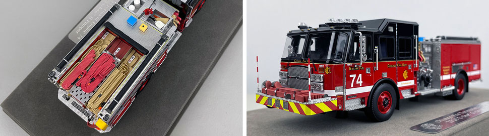 Closeup pics 3-4 of Chicago Fire Department E-One Engine 74 scale model