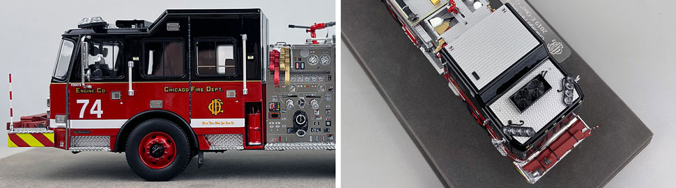Closeup pics 5-6 of Chicago Fire Department E-One Engine 74 scale model