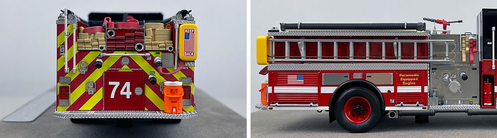 Closeup pics 9-10 of Chicago Fire Department E-One Engine 74 scale model
