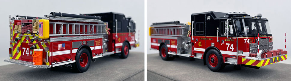 Closeup pics 11-12 of Chicago Fire Department E-One Engine 74 scale model
