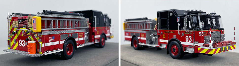 Closeup pics 11-12 of Chicago Fire Department E-One Engine 93 scale model