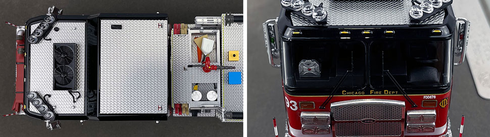 Closeup pics 13-14 of Chicago Fire Department E-One Engine 93 scale model
