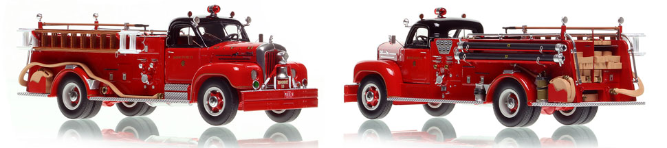 Chicago's 1956 Mack B95 Engine Co. 13 scale model is hand-crafted and intricately detailed.
