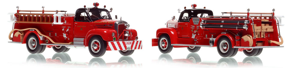Chicago's 1956 Mack B95 Engine Co. 60 scale model is hand-crafted and intricately detailed.