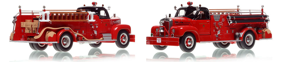 Chicago's 1956 Mack B95 Engine Co. 78 scale model is hand-crafted and intricately detailed.
