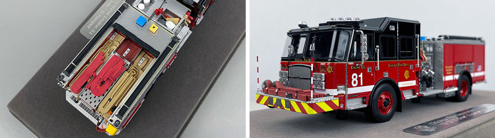 Closeup pics 3-4 of Chicago Fire Department E-One Engine 81 scale model