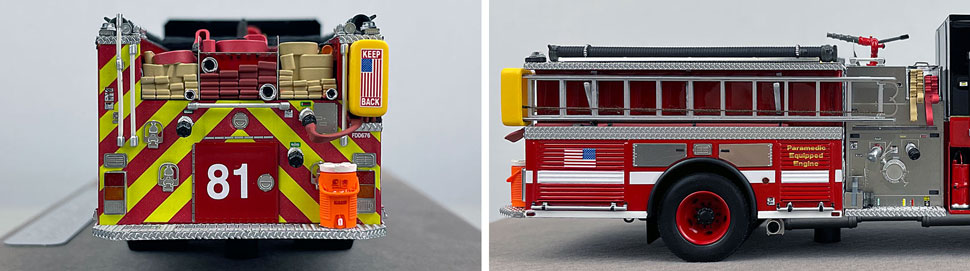 Closeup pics 9-10 of Chicago Fire Department E-One Engine 81 scale model